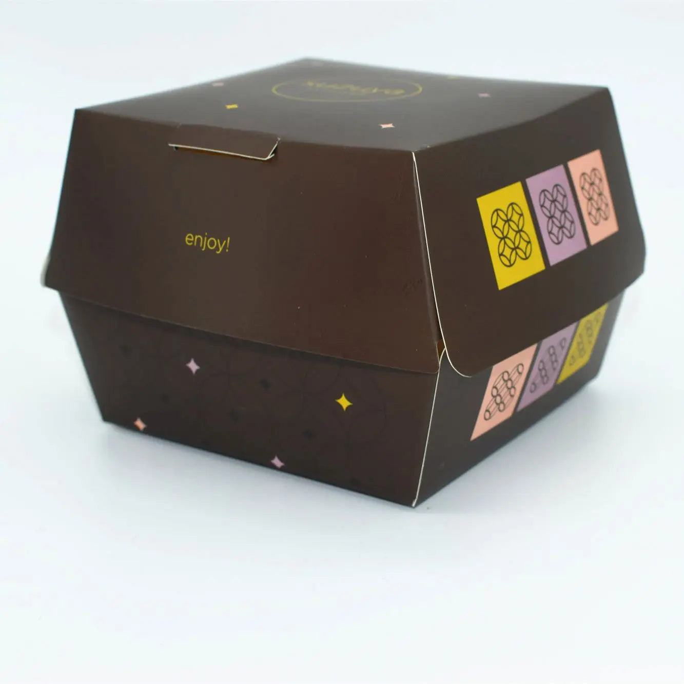 Customized Printed Disposable Food Grade Burger Packaging Paper Box Paper Box for Fast Food