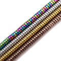 Bulk Price Loose Heishi Disc Gemstone Strands Rainbow Silver Gold Brown Hematite Beads for DIY Jewelry Necklace Making 2x6mm