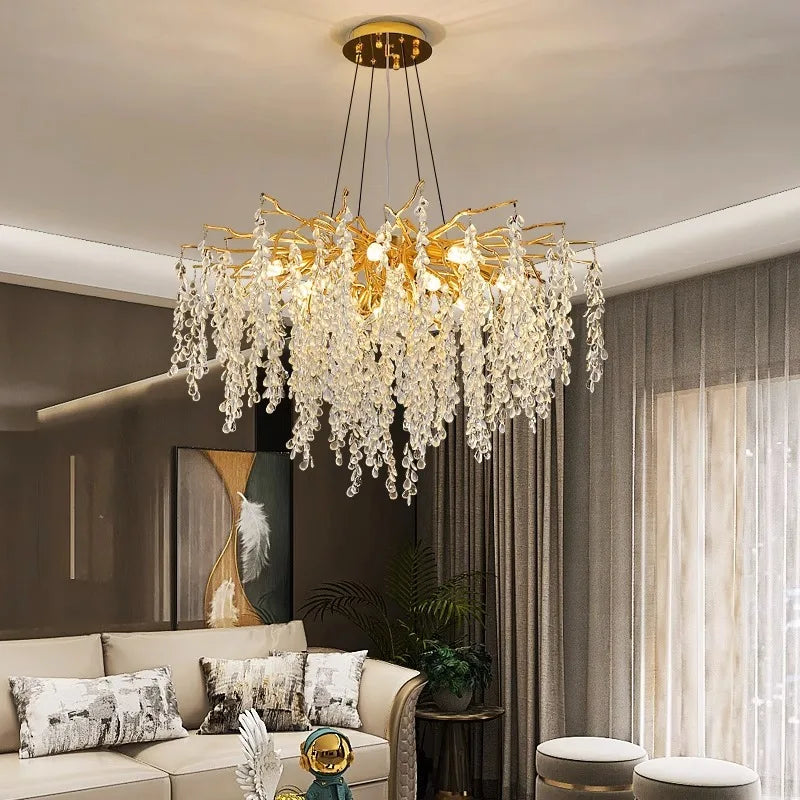 Langju Contemporary Aluminum E14 Chandelier Lighting for Hotel Lobby Wedding Decor Dining Room Large Villa Duplex