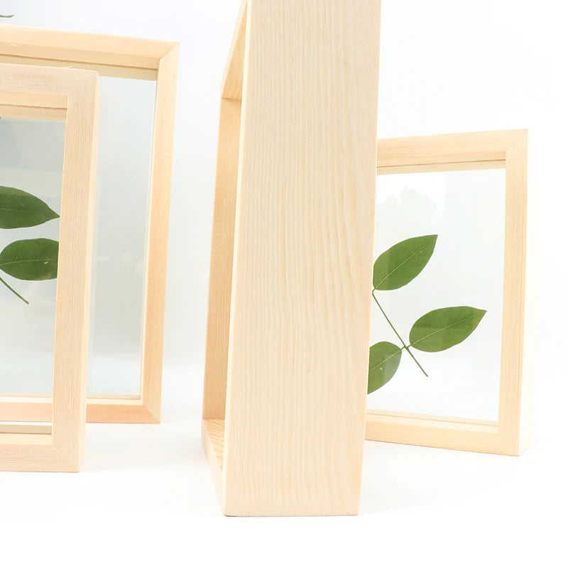 Ready to Ship ACASA ARTO Photo Frame Pine Wood Square Modern Double Sided Glass Artwork Pressed Flower Display Shadow Box (6x6)