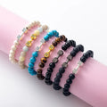 Factory Dumbbell Charm Elastic Lava Turquoise Beads Bracelet Live Love Lift Jewelry Fitness Natural Stone Beaded Gym Bracelet