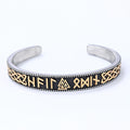Norse Celtic Stainless Steel Nordic Fashion Cuff Viking Rune Bracelet for Men's Amulet Jewelry Arm Ring