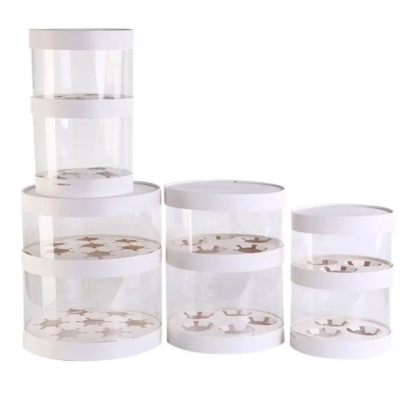 10*10*8 30*30 Transparent Pvc Cupcakes Small Luxe Gift Wedding Bento Cake Box With Cake Base
