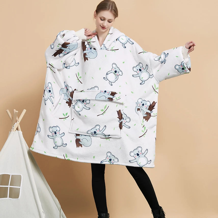 China Factory ultra Plush Oversized Blanket Hoodie Adult Women Oversized Wearable Blanket Sherpa Fleece Hoodie Blanket Adults