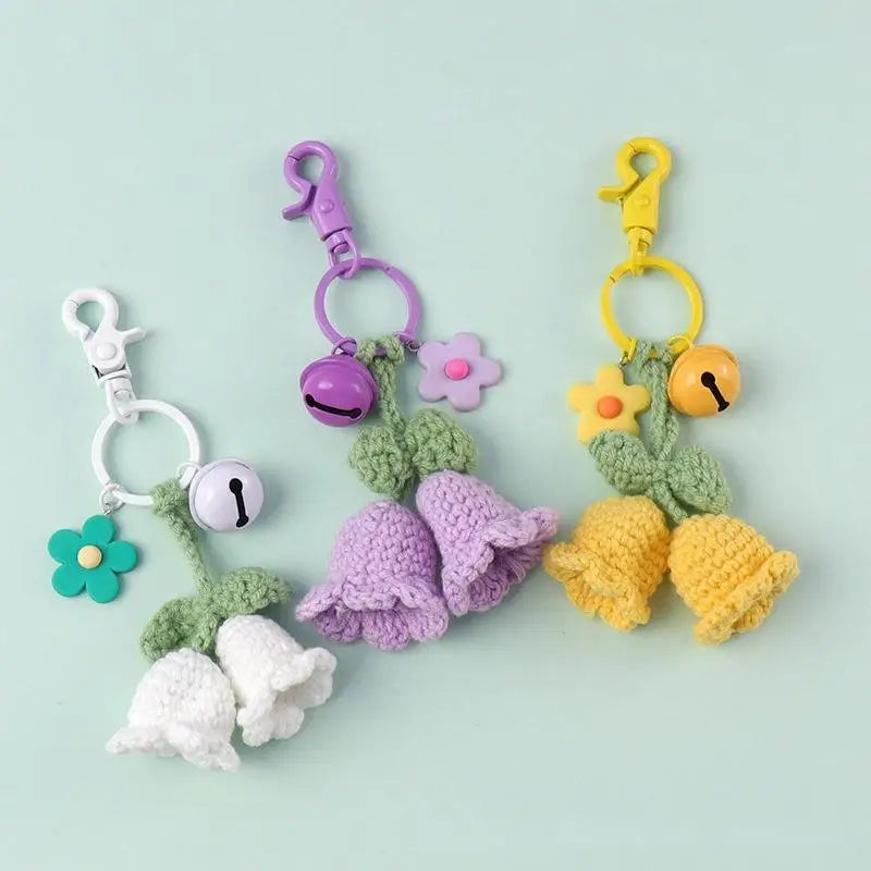 Popular Creative Multi Color Crochet Lily of the Valley Pendant Wholesale Woolen Knitted Plant Doll Daily Ornament Accessories