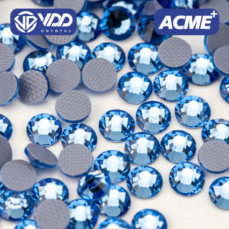 VDD 028 Lt.Sapphire ACME Top Quality Hot-Fix Glass Rhinestones Crystal Flatback Stones for Garment Decoration