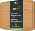 Dishwasher Safe Lightweight Bamboo Cutting Board Non Toxic Heat-Resistant Wooden Chopping Charcuterie Board with Juice Groove