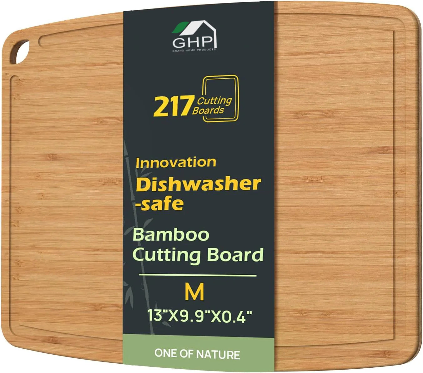 Dishwasher Safe Lightweight Bamboo Cutting Board Non Toxic Heat-Resistant Wooden Chopping Charcuterie Board with Juice Groove