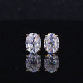14K Gold Earring Each Moissanite 0.5ct 1ct 1.5ct 2ct Oval Loose Moissanite Diamond Stud Earring