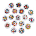 Iron on Embroidered merrow various traditional flower pattern round anti slip Patches for Boy Girl Clothes Bib Bag Decoration