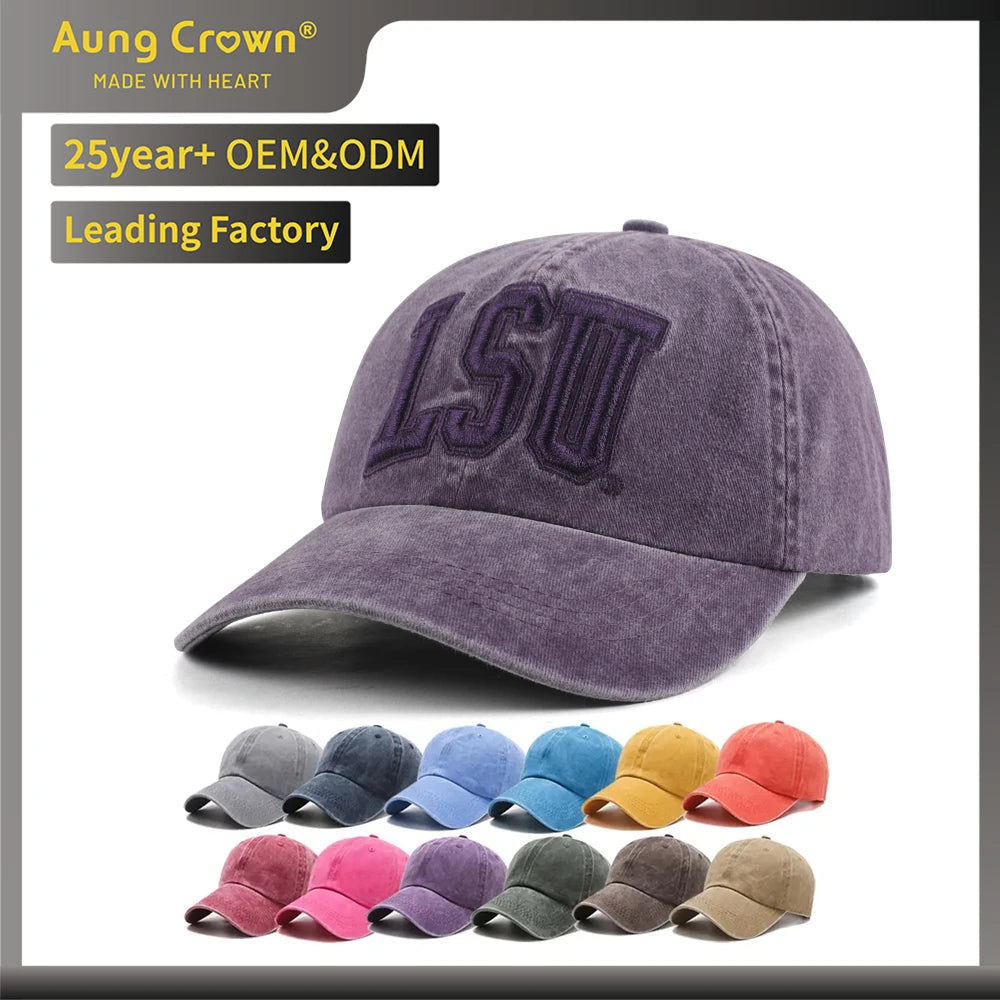 Wholesale Unisex Distressed Washed Dad Hat Adjustable Low Profile Cotton Retro Vintage Baseball Cap for Men Women
