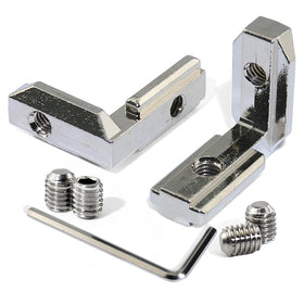 20s L Shape Silver Inner Corner Connector Joint Bracket with Screws for 2020 Aluminum Profile with Slot 6mm