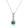 New Arrivals S925 Sterling Silver Emerald Earrings Necklace Set Retro Fashion Luxurious Wedding Jewelry Gift