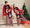 New Santa Claus Printed Home Wear Red and Black  White Plaid Matching Christmas Parent-child Family Pajamas