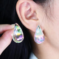 New Acrylic Illusory Color Transparent Teardrop Earrings for Women Girls Waterdrop Earrings Dome Drop Earrings Trend Jewelry