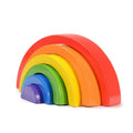 Wooden Rainbow Circle Building Block Colorful Arch Bridge Puzzle Wooden Toys