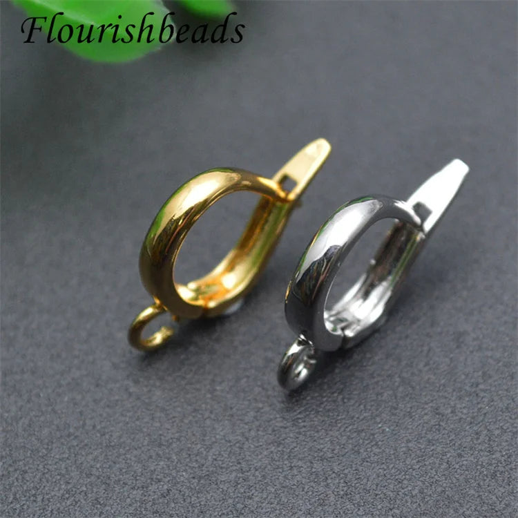 Fashion Design Gold Silver Plated Smooth Surface U Shape Metal Brass Earring Hooks for DIY Jewelry Making