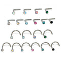 Gaby New Nose Rings G23 Titanium ASTM F136  Opal  Zircon Nose Ring  L-shaped S Shape Nose Stud Titanium Piercing Jewelry