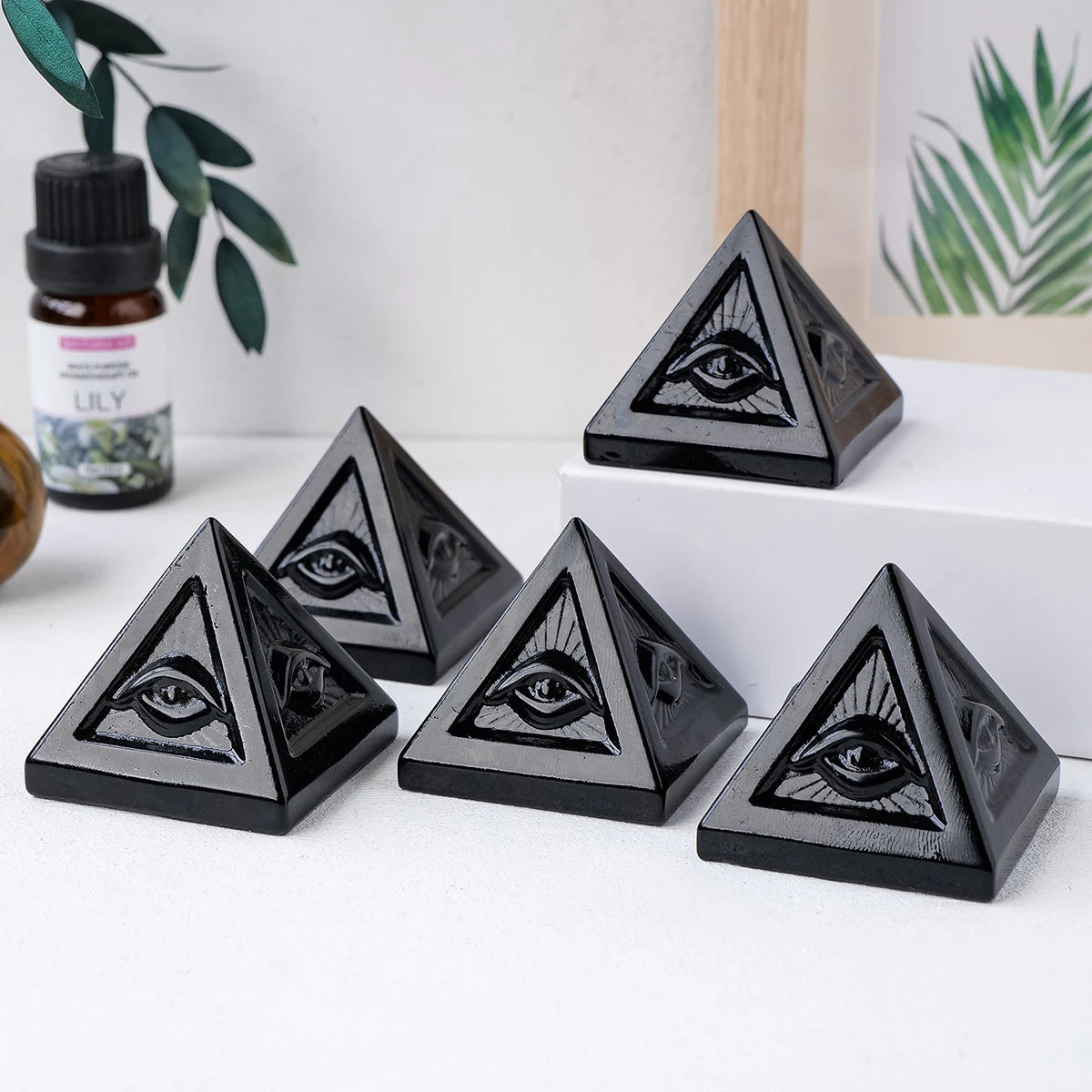 Wholesale Pyramid Crystals Healing Egyptian Style Natural Obsidian Peacock Eye Crystal Pyramid