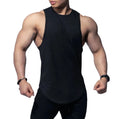 Mens Summer Sports Sleeveless Spandex/Polyester Vest Gym Stringer Bodybuilding Fitness Running Training Wear Breathable Quick