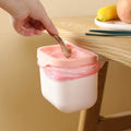 Plastic Foldable Desktop Trash Can Under Table Wastebasket Garbage Drawer Pull Bin for Household Use