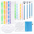Yihuale 20PCS Mandala Dotting Tools Set Pen Dotting Tools Mandala Stencil Ball Stylus Paint Tray for Painting Rocks Coloring
