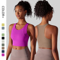 Women's Seamless Athletic Sports Tank Tops High Neck Casual Sleeveless Workout Bras Breathable Sports Shirt