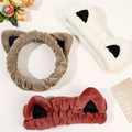 QIYUE Cute Cat Ear Elastic Hair Band Plush Coral Velvet Headband Winter Warm Lovely Head Wear