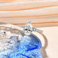 Factory Direct Sale Moissanite Engagement Rings Pear Cut Moissanite Ring in Store 2 Carat Moissanite Engagement Ring for Sale
