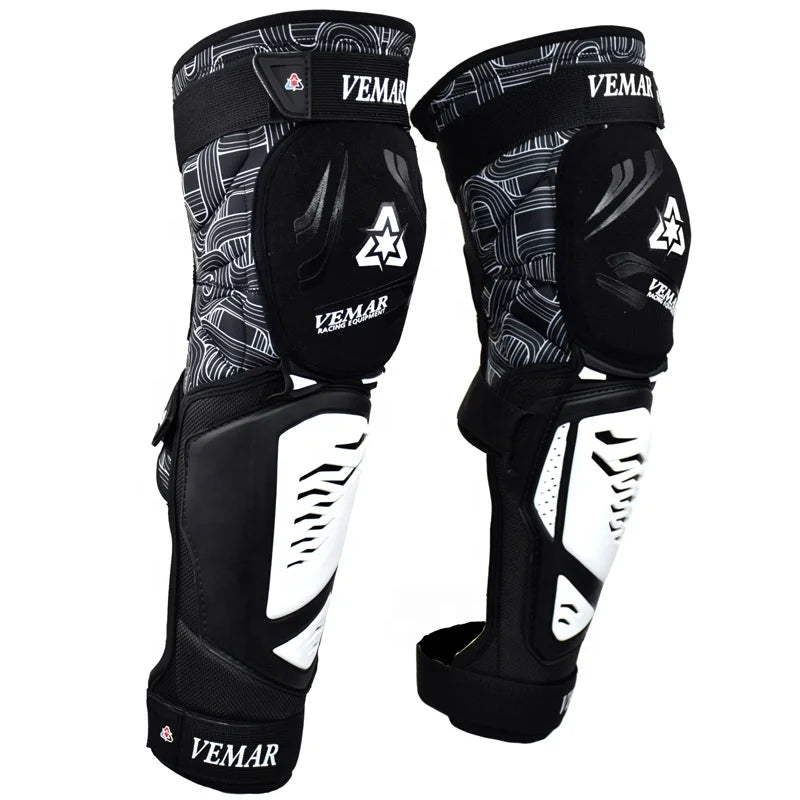 VEMAR Long Motorcycle Knee Pads and Elbow Pads Riding Protective Gears Outdoor Sports Motocross Equipment Motorbike Knee Guard