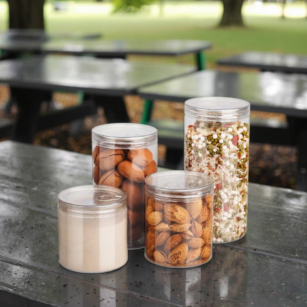 White Screw Top Plastic Jars for Face Cream Loose Powder Storage 30/50/100ml Capacity for Skin Care Food for Cosmetic Storage