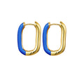 Minos New Design Rainbow Enamel Brass Huggie Hoop Earrings Tarnish Free Trendy Party Cute Minimal Geometric U Custom Statement