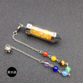 DIY Popular sell Crushed Stone Seven Chakra Energy Wishing Bottle Pendulum for garden decoration
