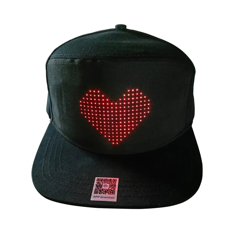 Factory USB Rechargeable LED Baseball Cap App Programmable Advertising EL Product