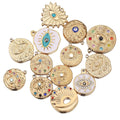 Fashion 18k Gold Plated Stainless Steel Eye Pendant Stainless Steel Eye Pendant Bracelet Necklace Earrings