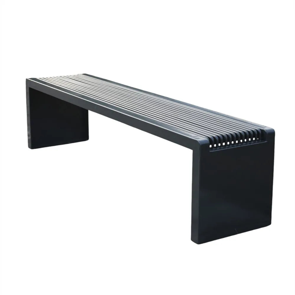 Outdoor Park Furniture Modern Classic Steel Backless Bench Seat Outside Street Metal Bench Seating Public Garden Patio Benches
