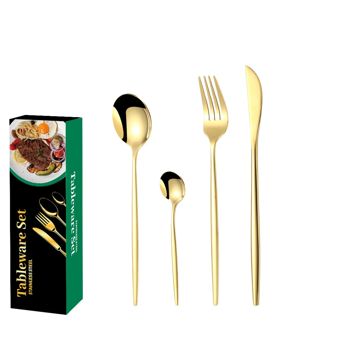 Flatware Set Wholesale Factory Stainless Steel Spoon Fork Gold Matt Silver Cutlery Set