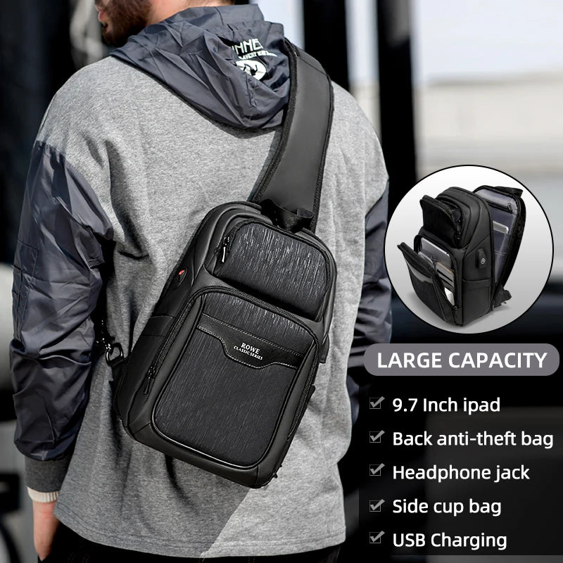 FENRUIEN Sports shoulder bags man woman custom OEM ODM waterproof messenger backpack travelsling chest vest bag 2023 fashion