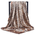 Lady's Latest Design Vintage Turkey Hijab Leopard Print 90*90 Square Twill Silk Scarf for Summer