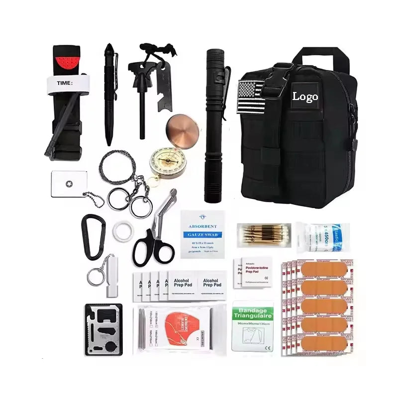 Tactical Survival Kit Bag First Aid Portable Disaster Prevention 34 in 1 Tactical & Personal Defense Equipment MegaBDM