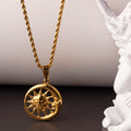 Olivia Hip Hop Stainless Steel Jewelry Sun and Moon Apollo God Pendant Necklace