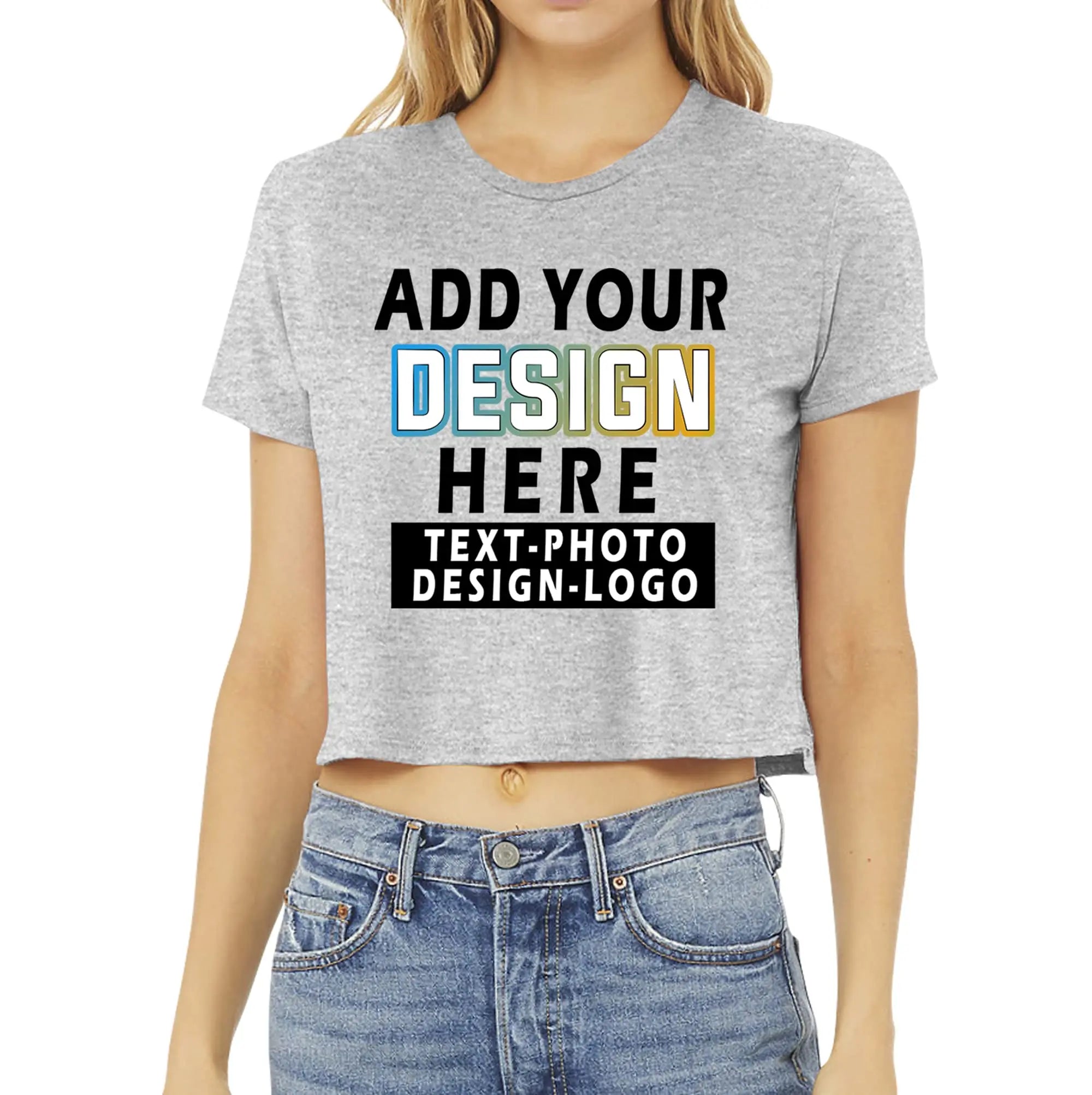 Custom Logo Text Crop Shirts Women Crop Top Shirt Short Personalized Boxy Cropped t Shirt Slim Wholesale Sport Crew Neck Gym