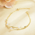 Freshwater Pearl Sterling Silver 925 Beaded Adjustable Trendy Women's Bracelet for Party Occasions