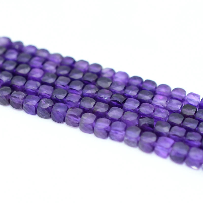 Factory Wholesale 5*5mm Natural Faceted Dark Amethyst Loose Gemstone Beads