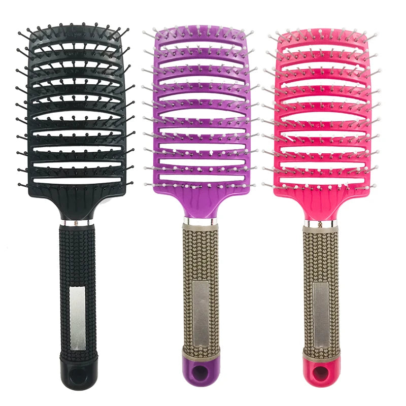 Professional Hair Care Private Label Detangling Wet Nylon Denman Scalp Massage Paddle Wave Hair Brush