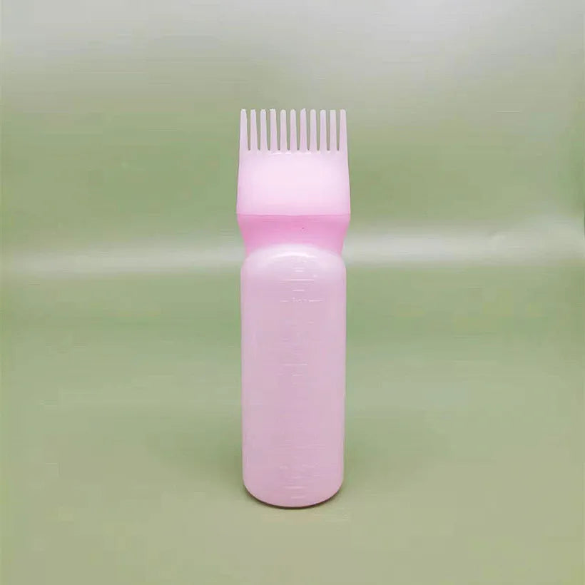 2022 New Hair Dye Bottle with Comb pink Empty Hair Dye Bottle with Applicator Brush Dispensing Salon Hair Dye Squeeze Bottle