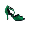 Evkoo 241217 Customized Green Stain Cuban Heel Popular New Arrival Jazz Salsa Ballroom Women's Latin Dance Shoes Fashionable