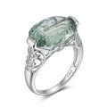 YBO Custom 925 Sterling Silver Women's Ring Natural Green Crystal Hollow Flower Gemstone Oval Cut Diamond for Weddings Parties