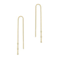 BS1428 925 Sterling Silver Trendy Dainty Long Wire Earrings 18K Gold Mini CZ Box Chain Threader Earrings Find Jewelry Women