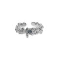 Punk Hip Hops 925 Sterling Silver Irregular Diamond Finger Rings Exquisite Bling Zirconia Ring for Girls